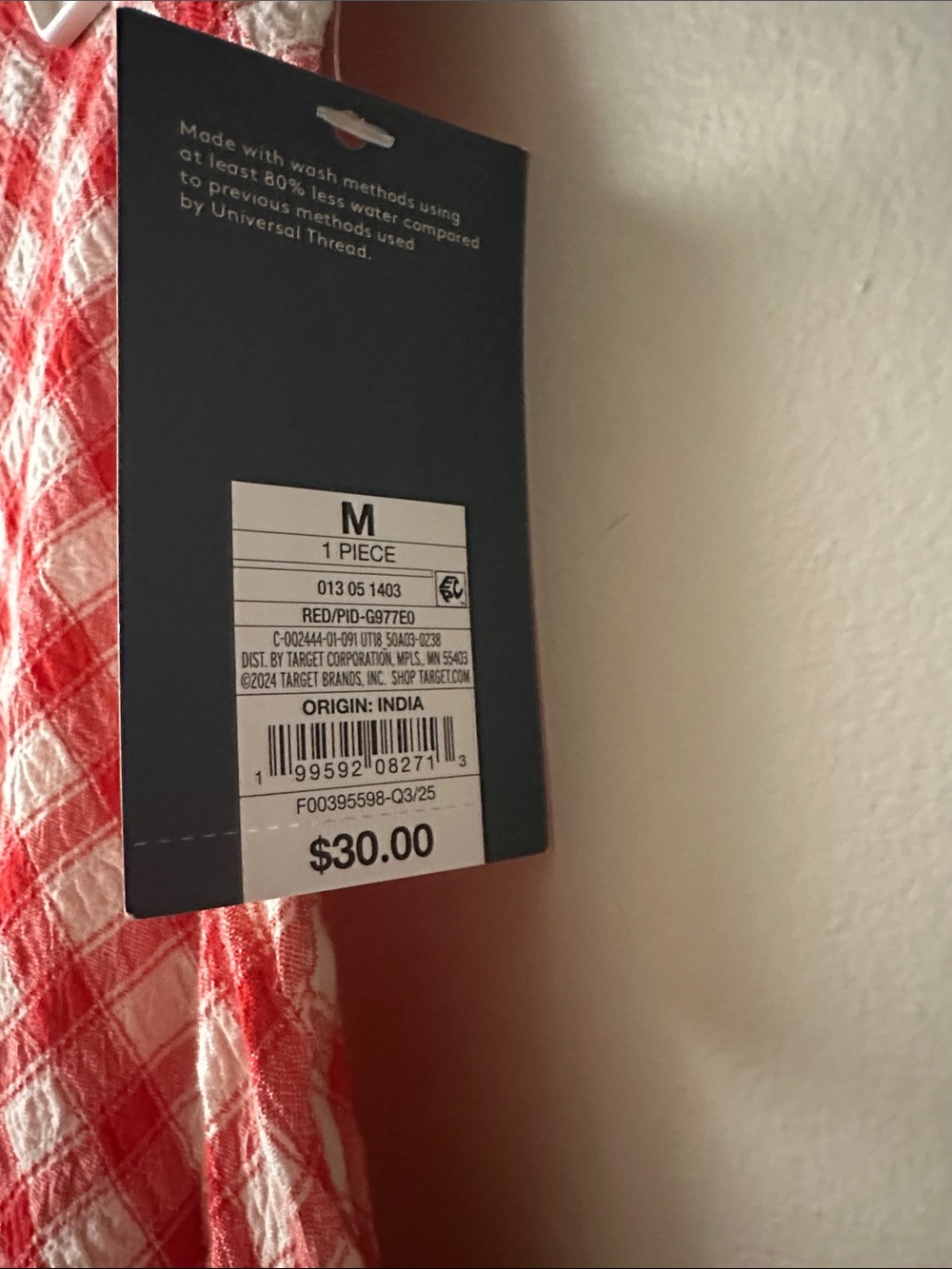 Universal Thread Red Gingham Seersucker Midi Skirt M NWT - Picture 4 of 9